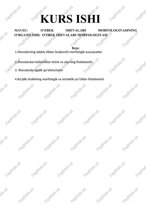 o'zbek shevalari morfolgiyasi — DOCX