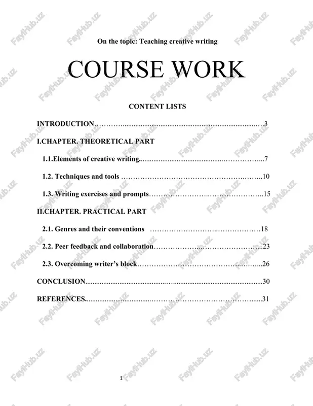 teaching creative writing — DOCX