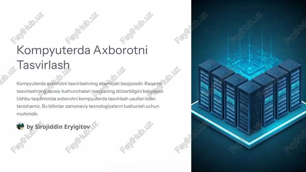kompyuterda axborotni tasvirlash — PPTX