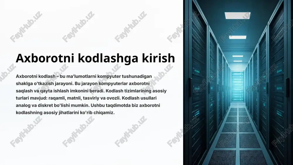 raqamli kodlash tizimlari — PPTX
