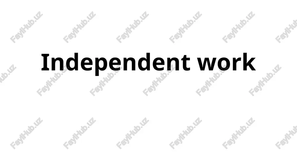 independent work — PPTX