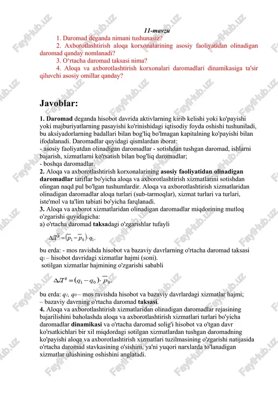 daromadlar — DOCX