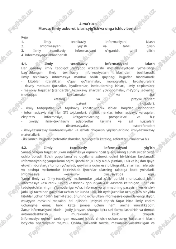ilmiy texnikaviy informatsiya — DOCX