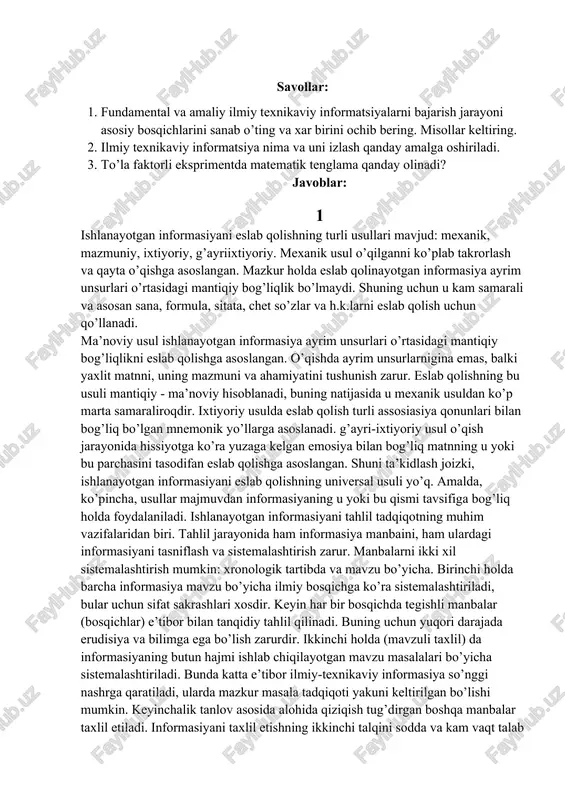 ilmiy texnikaviy informatsiya — DOCX