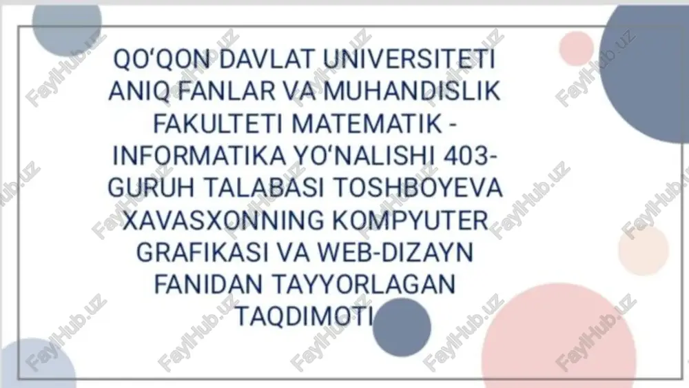 namoyish qiluvchi pedagogik dasturiy vositalar yaratish. — PDF