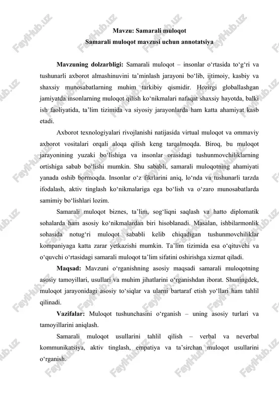 samarali muloqot — DOCX