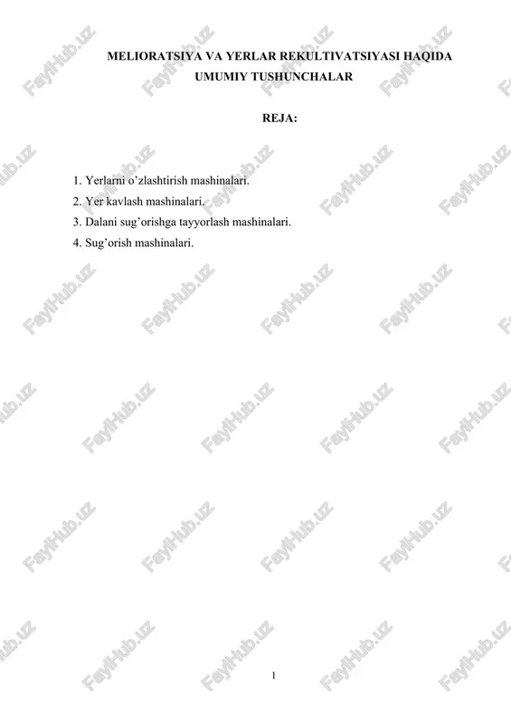 melioratsiya mashinalari — DOCX