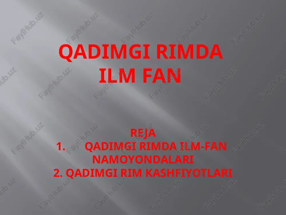 qadimgi rimda ilm-fan — PPTX