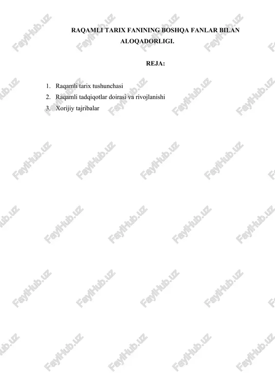raqamli tarix — DOCX
