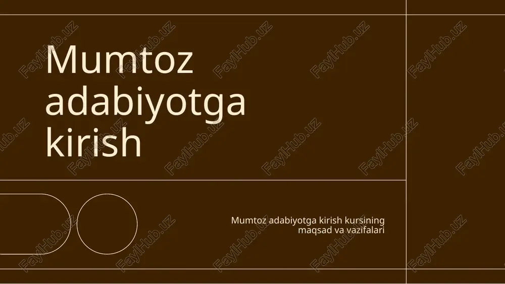mumtoz adabiyotga kirish — PPTX