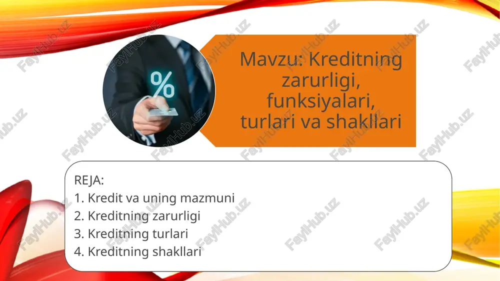 kredit va uning mazmuni — PPTX