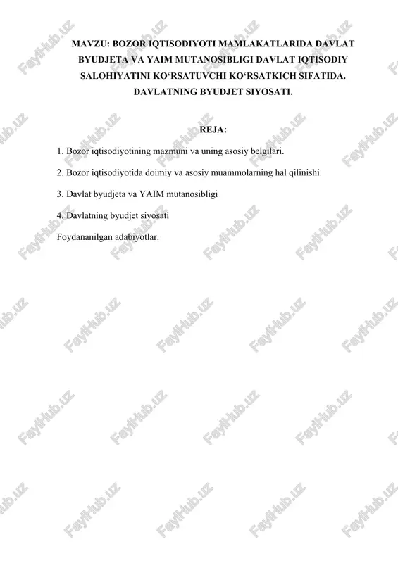 bozor iqtisodiyoti — DOCX