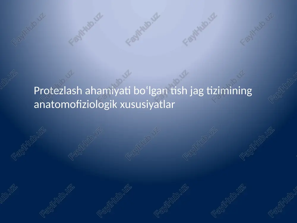 tish jag tizimi anatomofiziologiyasi — PPTX