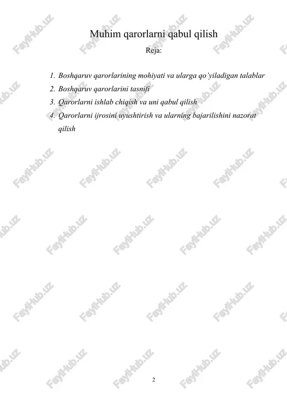 qaror qabul qilish — DOC