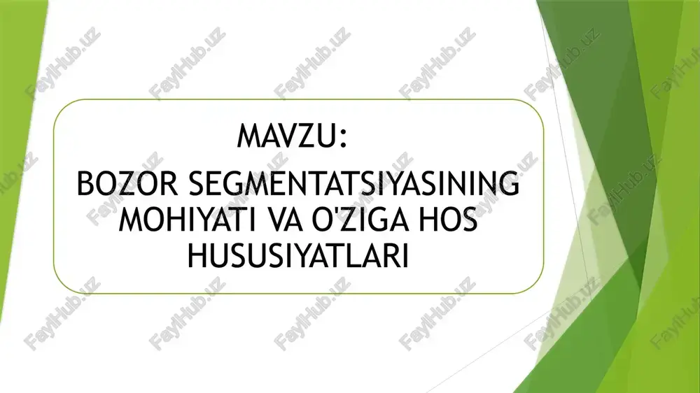 mabodo muayyan mezon — PPTX