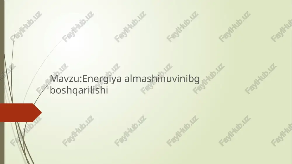 energiya almashinuvi boshqarilishi — PPTX