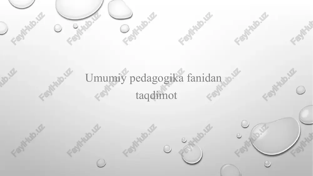 umumiy pedagogika fanidan taqdimot — PPTX