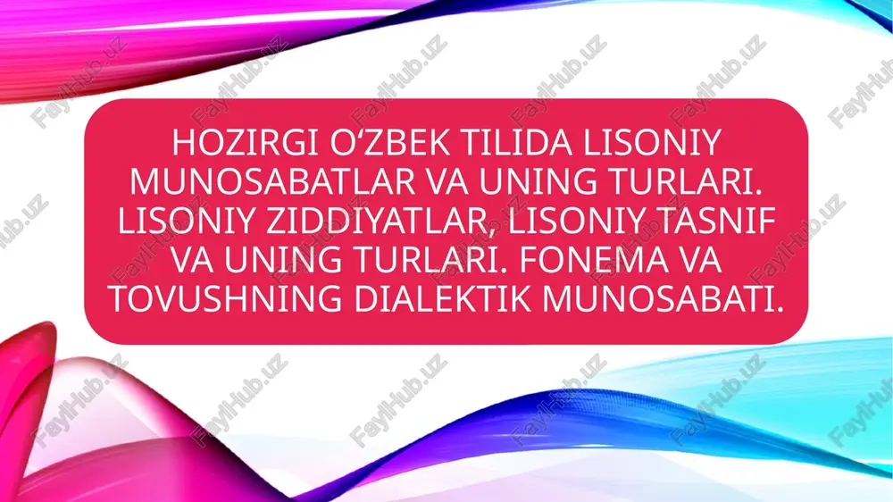 lisoniy umis va yahvo — PPTX