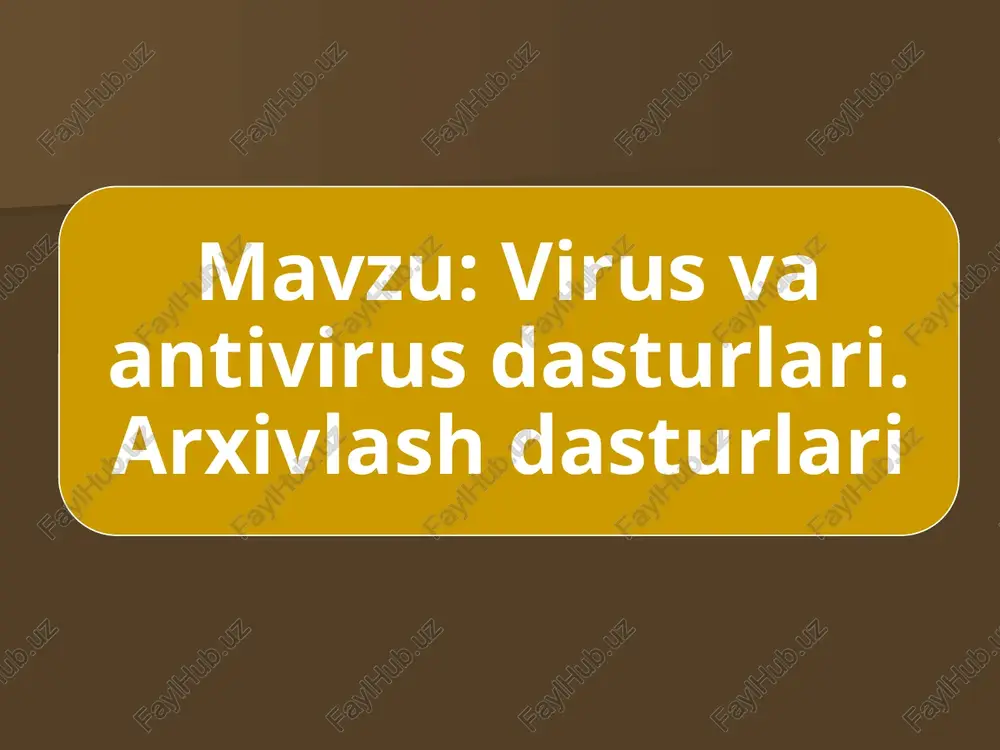 dasturli viruslar — PPTX