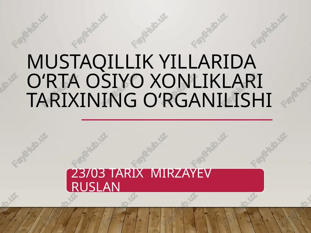xonliklar tarixiga yangicha yondashuvlar — PPTX