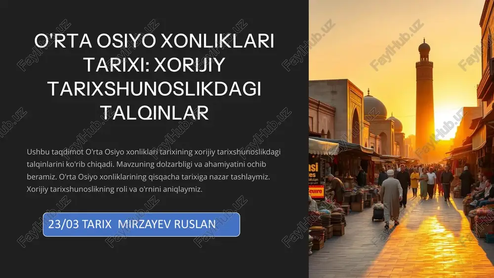 o'rta osiyo xonliklari tarixi: xorijiy — PDF