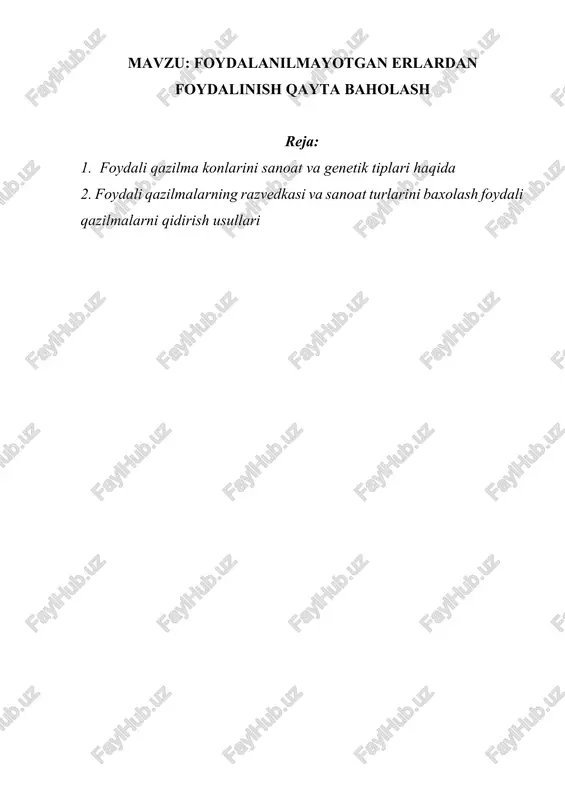 foydali qazilmalar — DOCX