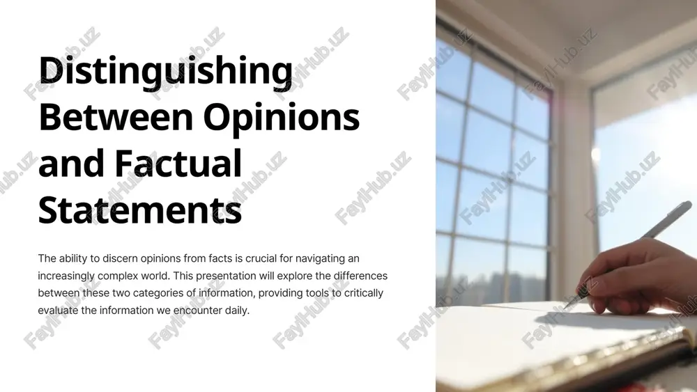 distinguishing between opinions and factual statements — PPTX