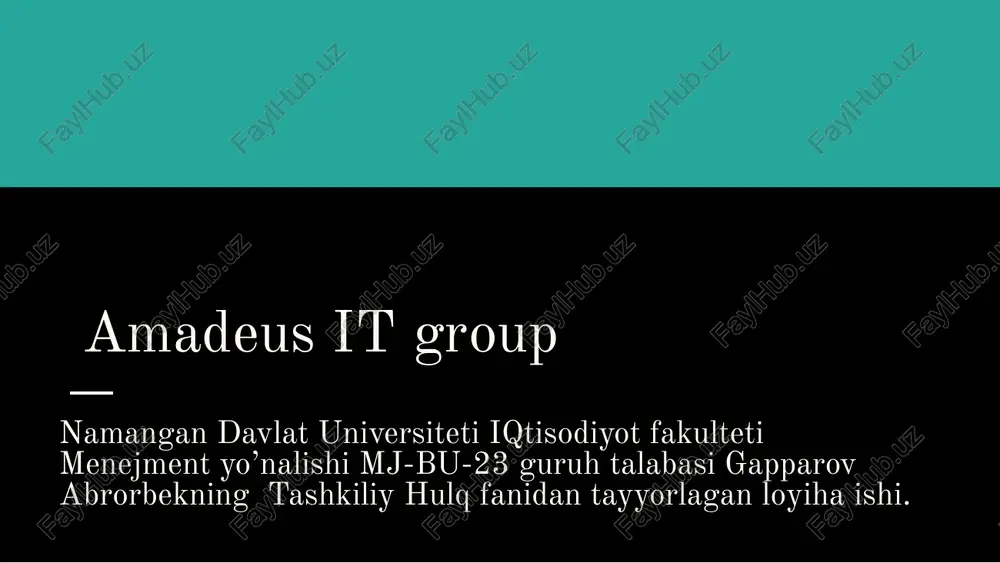 amadeus it group — PPTX