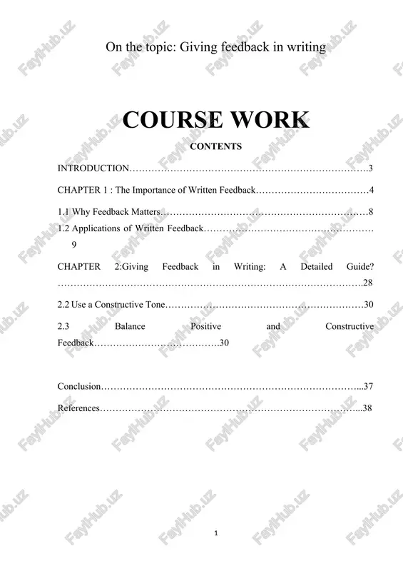 giving feedback in writing — DOCX