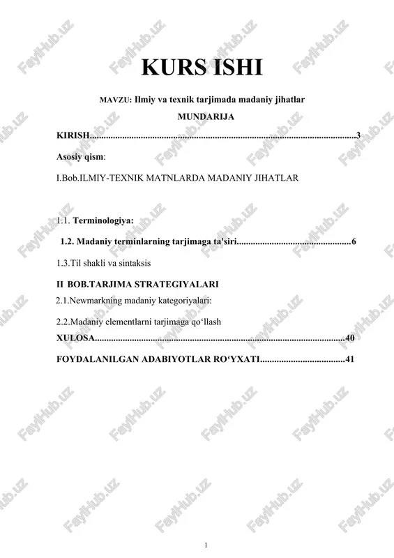 ilmiy va texnik tarjimada madaniy jihatlar — DOCX