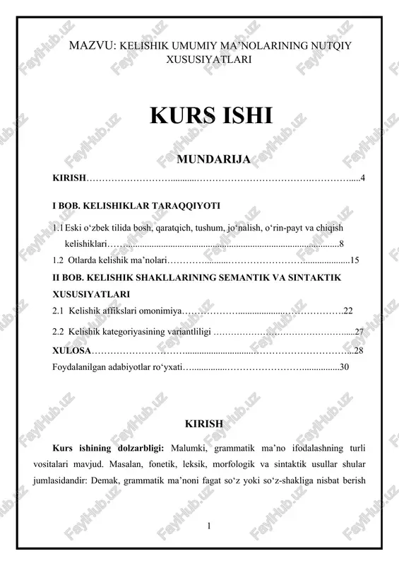 kelishik umumiy ma’nolarining nutqiy xususiyatlari — DOCX