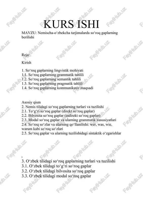 nemischa-o‘zbekcha tarjimalarda so‘roq gaplarning berilishi — DOCX