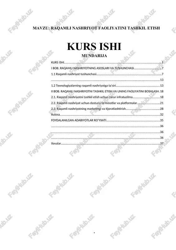 raqamli nashriyotning tashkili — DOCX