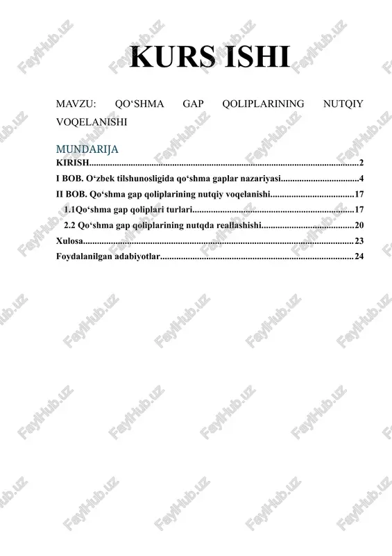 qo‘shma gap qoliplarining nutqiy voqelanishi — DOCX