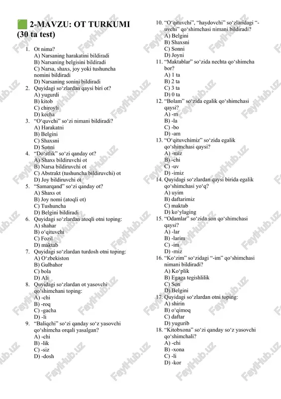 ot turkumi (30 ta test) — DOCX