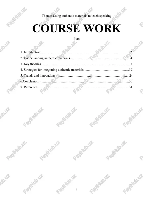 using authentic materials to teach speaking — DOCX
