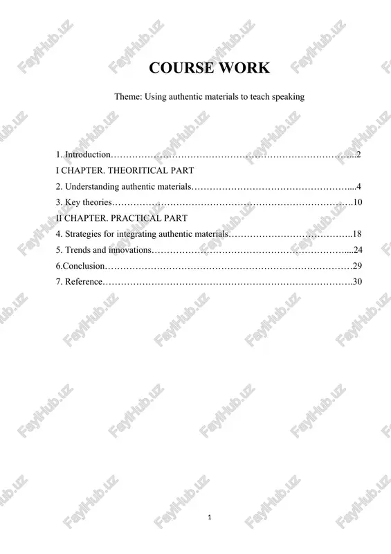using authentic materials to teach speaking — DOCX