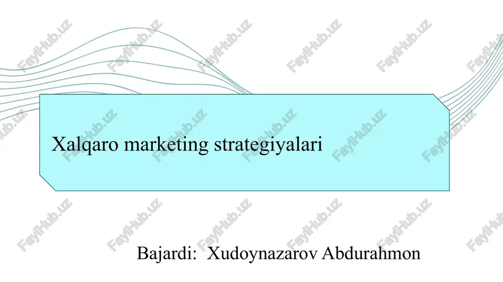 xalqaro marketing strategiyalari slayd — PPTX