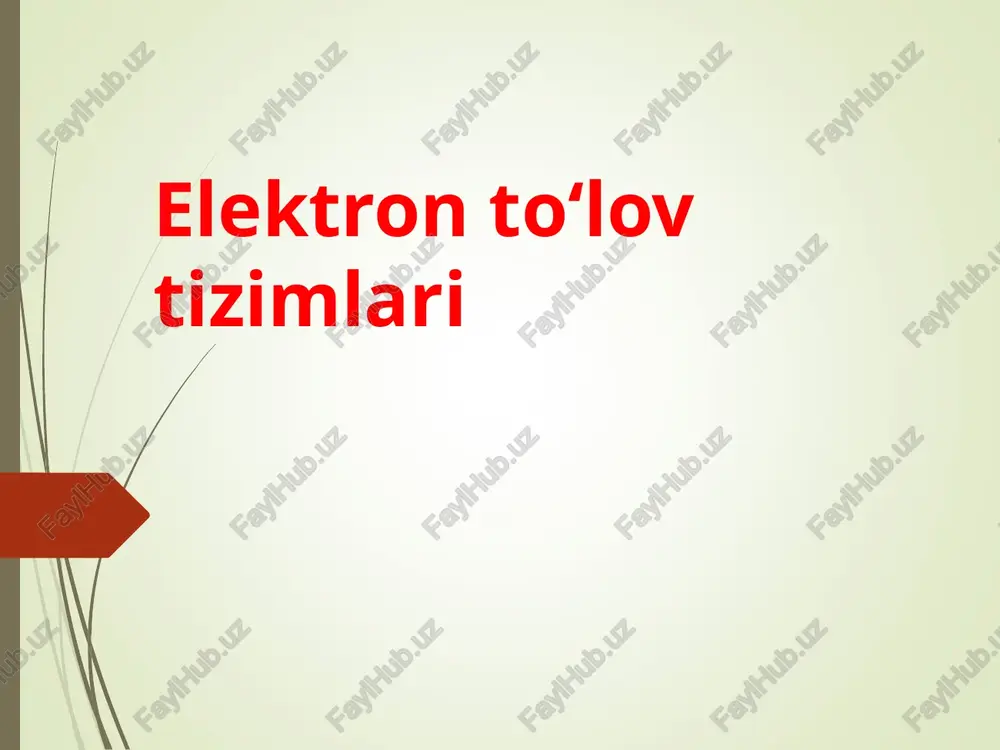 elektron to‘lov tizimlari — PPT