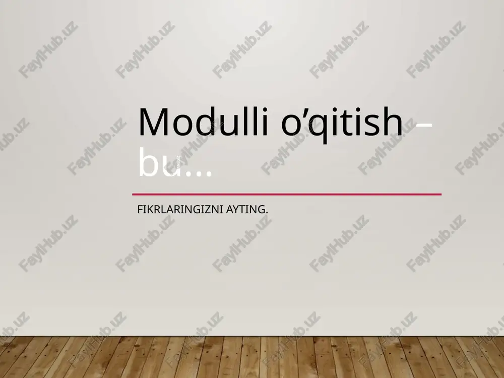modullio’qitish — PPTX