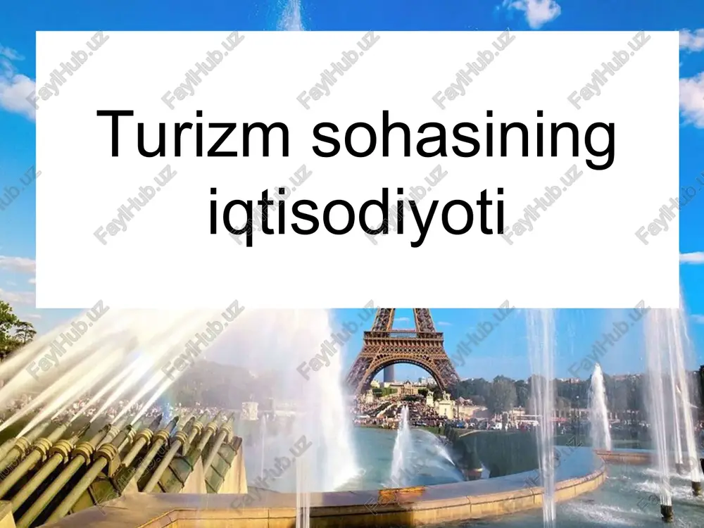turizm sohasining iqtisodiyoti — PPT