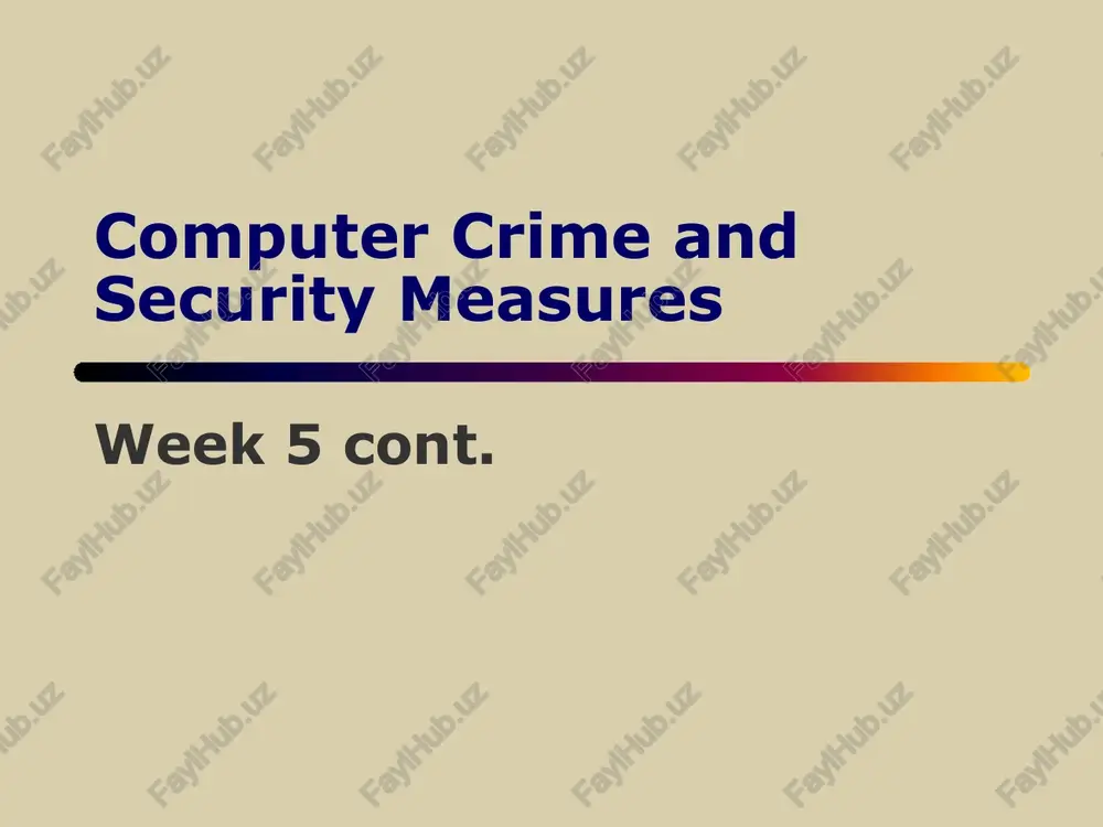 computer crime and security measures — PPT