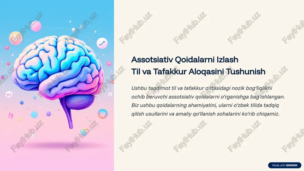 assotsiativ qoidalarni izlash — PPTX