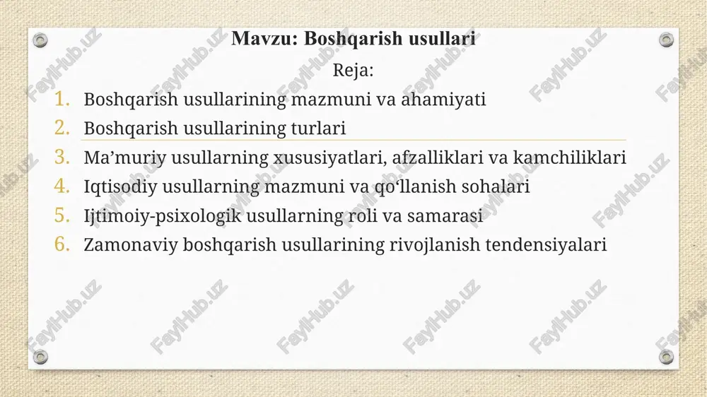 boshqarishusullari — PPTX