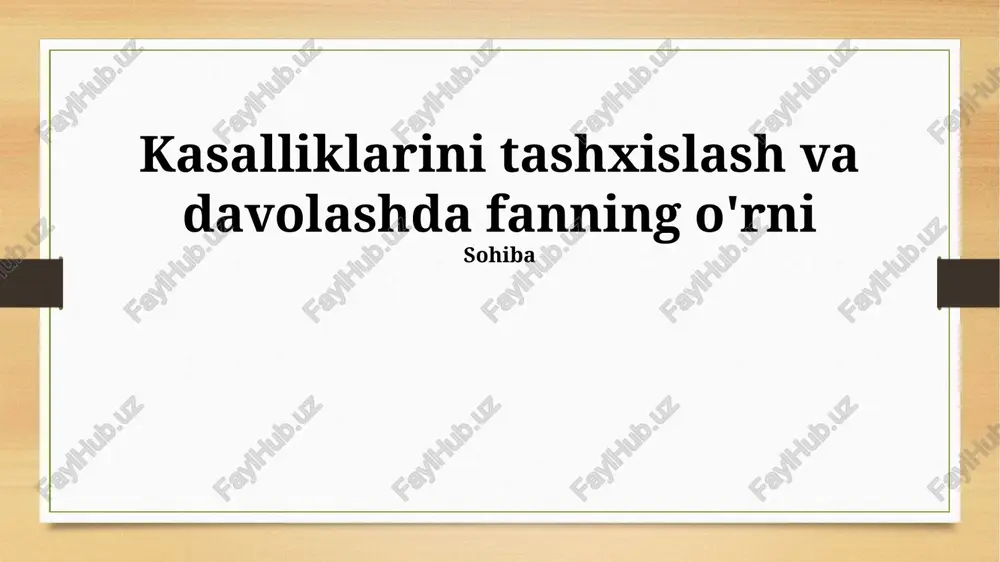 zamonaviy diagnostika usullari — PPTX