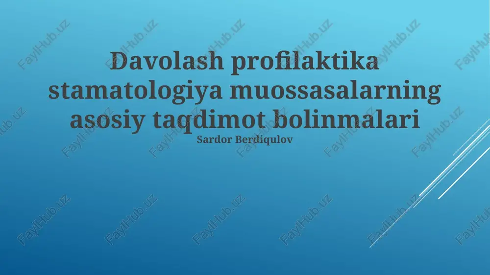 profilaktika stomatologiyasi — PPTX