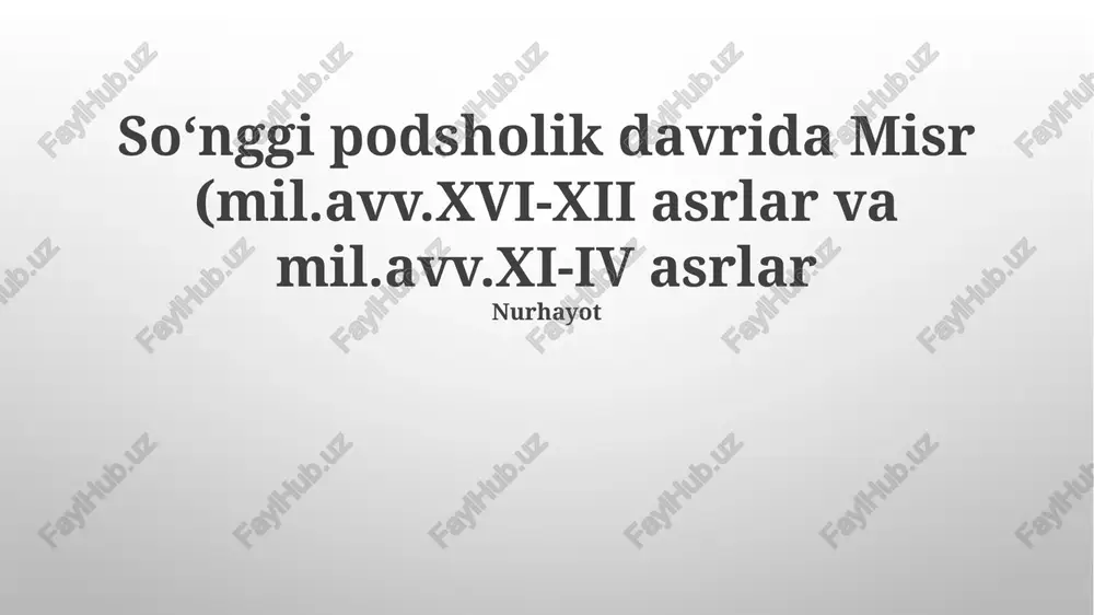 misr tarixi — PPTX