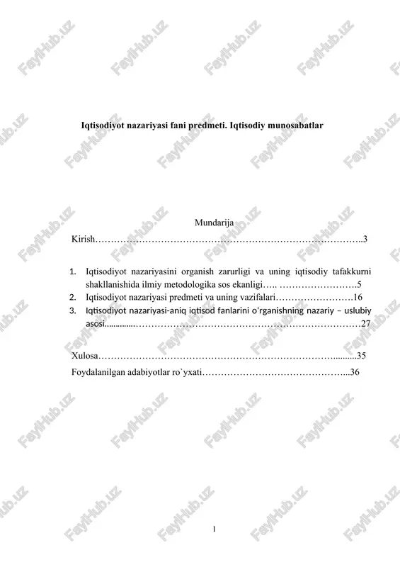 iqtisodiyot nazariyasi — DOCX
