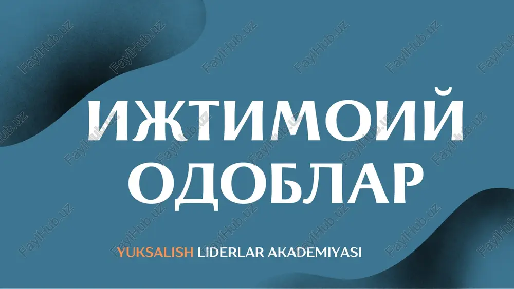 ijtimoiy odoblar — PDF