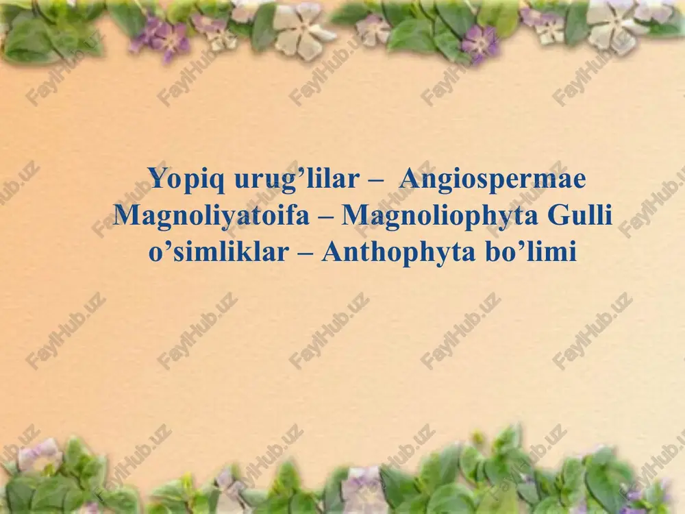 gulli o’simliklar — PPT